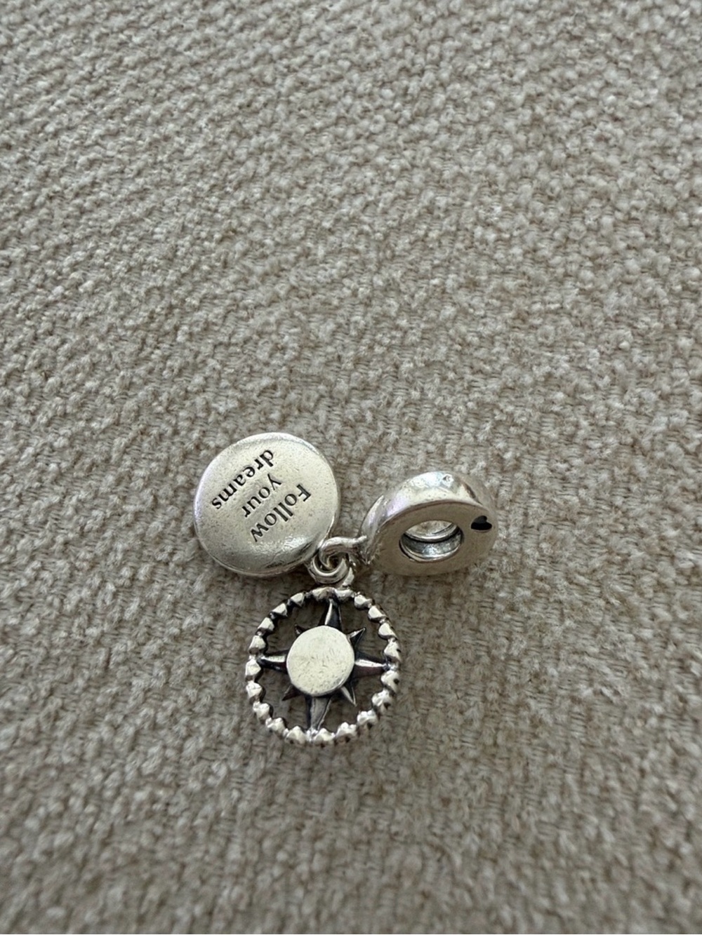 Sterling Silver Pandora charm - Follow Your Dreams